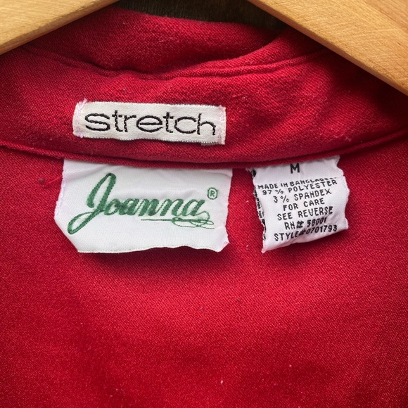 90s Red Suede-Like Button-Up Shirt | Vintage Western Snap | Fall Boho Layering - Picture 8 of 9